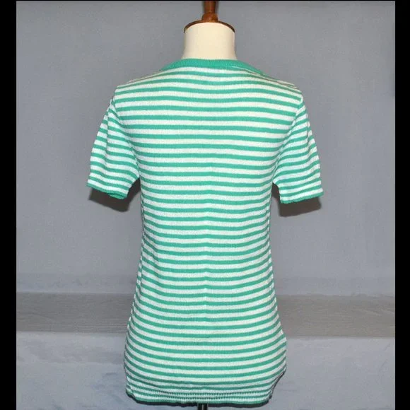 Vintage Koret of California Women's Shirt Size Medium Knit Striped Top - Picture 2 of 8
